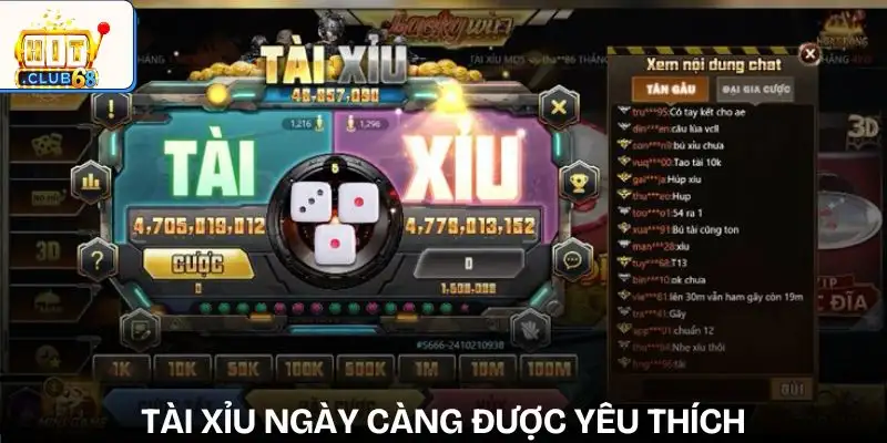 tai xiu tro choi nay ngay cang pho bien